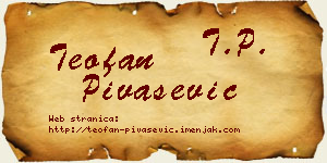 Teofan Pivašević vizit kartica